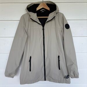 New Balance Light Gray Hooded Rain Jacket